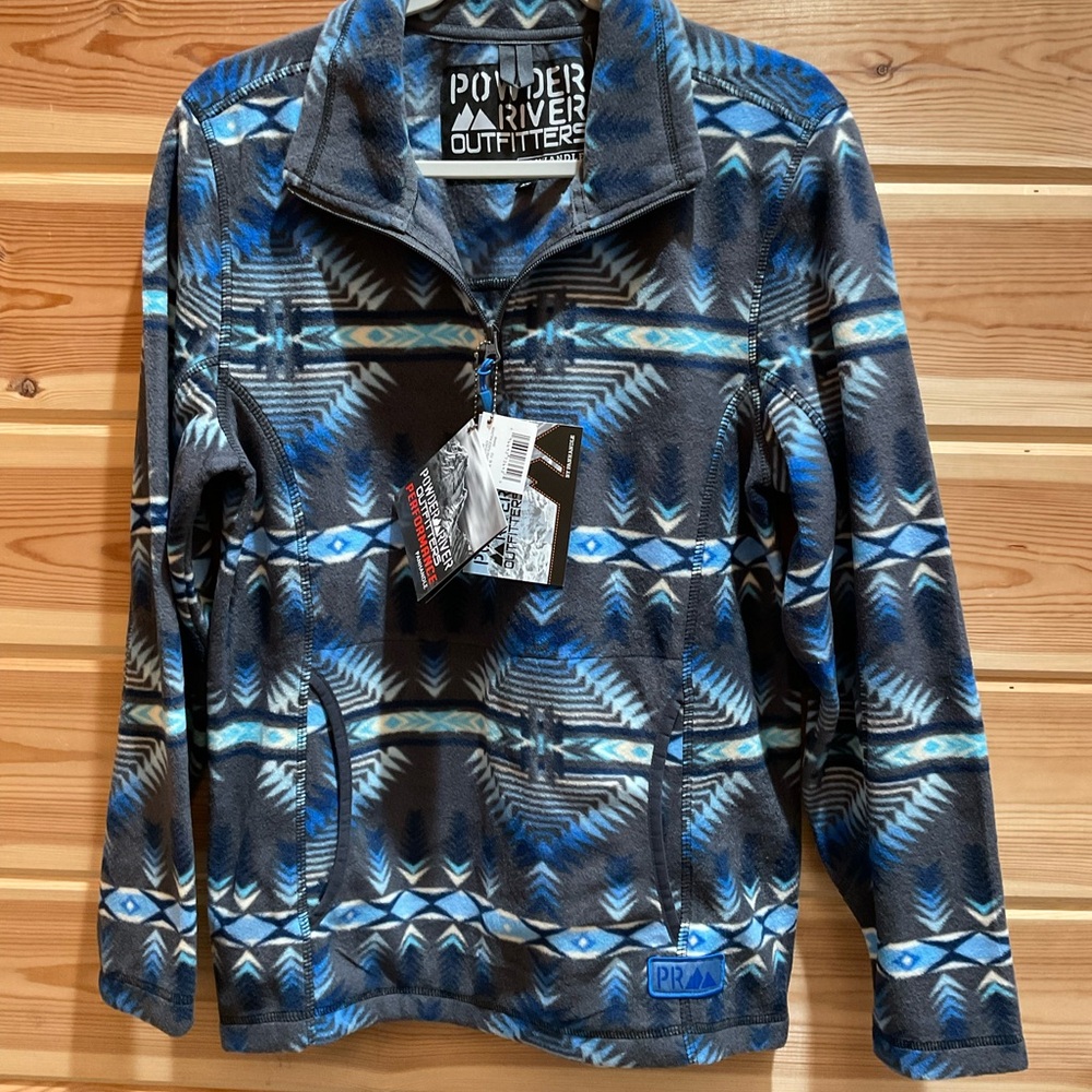 Powder River Outfitters Men’s Blue and Gray Pullover